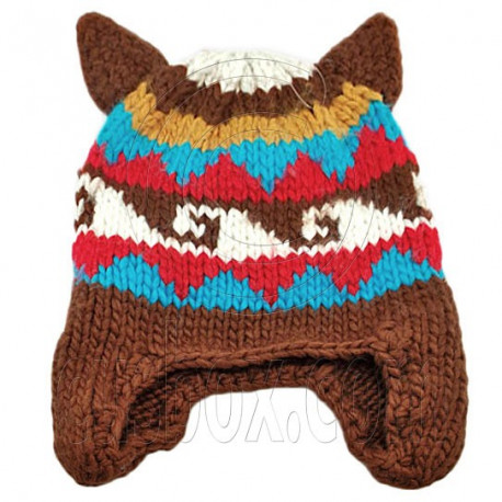 Cap beanie Brown with Chipmunk Plush Hat hat Halloween Costume Ball Mask Chip earflaps Mascot  pattern