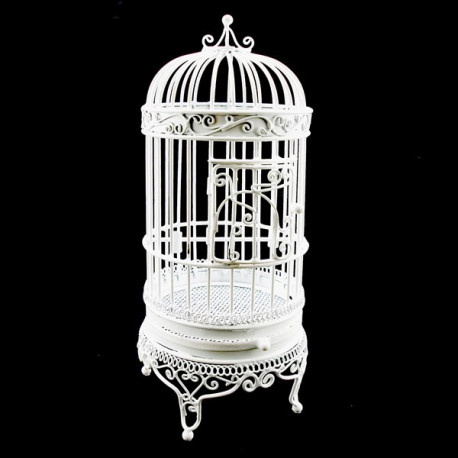 White Wire Birdcage Jewelry Display Dollhouse Furniture