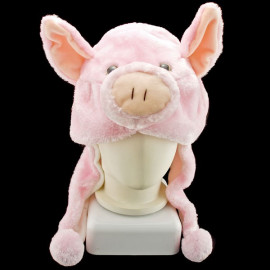 Pink Pig Mascot Plush Fancy Dress Costume Fur Hat Cap 