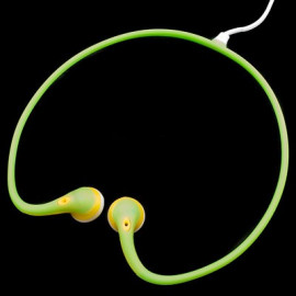 Green 3.5mm Earbuds Sports Behind The Neck Headphones