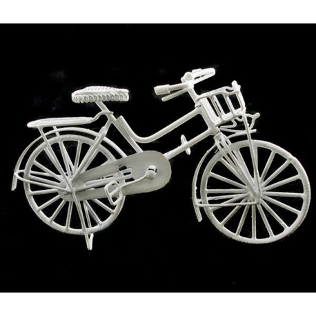 White Wire Mini Bicycle Bike Rare Dollhouse Miniature