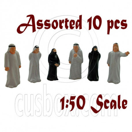 LotSet 10 Mixed Middle East Arab People Figure Painted Train Model 1:50 O Scale