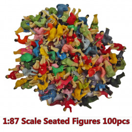 Lot Set 100 Seated Sitting Passengers Figure Painted Train Model 1:87 HO Scale