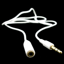 3.5mm White Extension Long Cable 1.5m for Apple Earbuds Earphones
