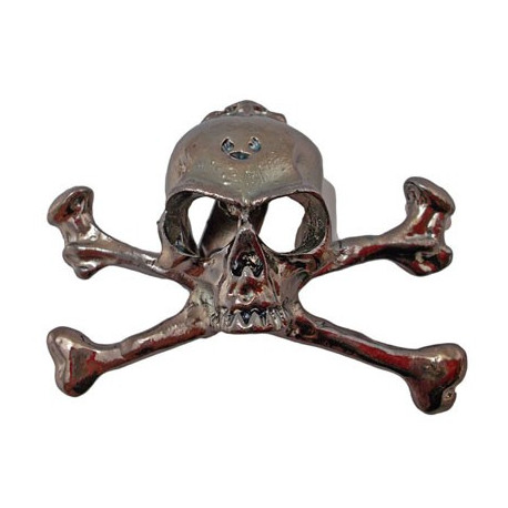 Stainless Steel Skull Pirate Lapel Crossbone Pin Badge Halloween Costume Brooch