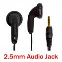 Black 2.5mm Stereo Small Audio Jack Earbuds Headphones Earphones for MP3 Players