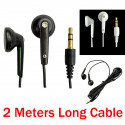 Crystal 3.5mm 2M 2 Meters Long Cable Wire Earbuds Headphones Earphones Headset