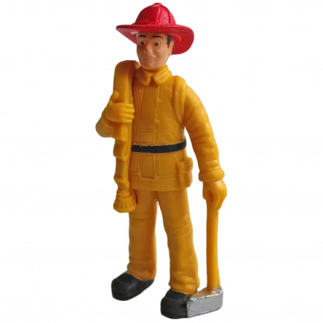 Firefighter Fireman Fire Rescue Man 1:30 Scale Toy Train Model Figure Figurine