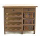 Kitchen Wine Walnut Cabinet Drawer Dollhouse Furniture