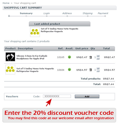 Step 2. Enter the voucher code into the text box.